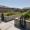 Raised community garden beds at Eagle Heights Village